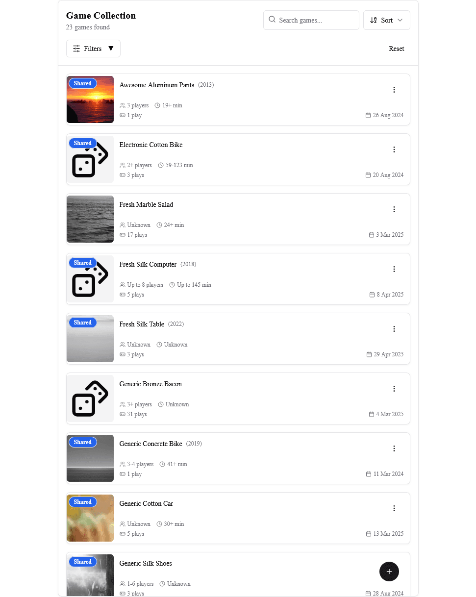 Game Collection Light Mode
